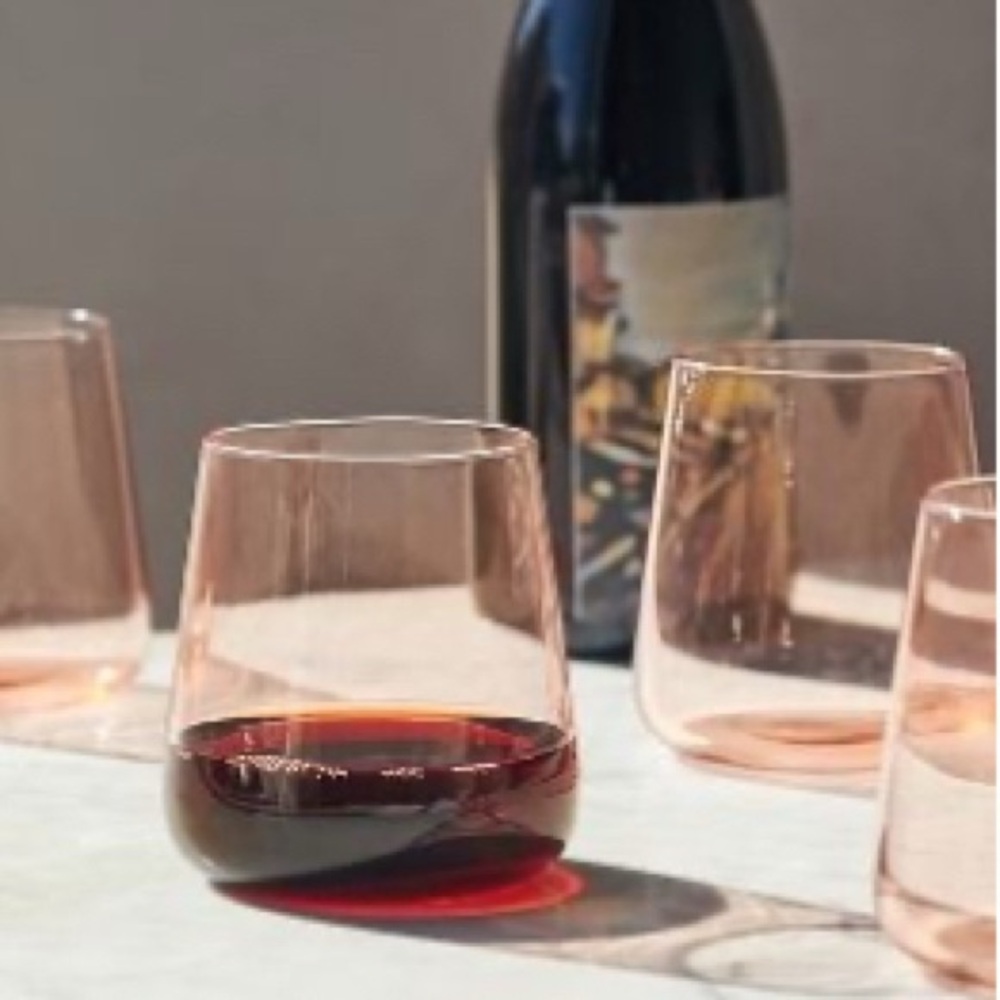 Pink Stemless Morgan Stemware set of 4